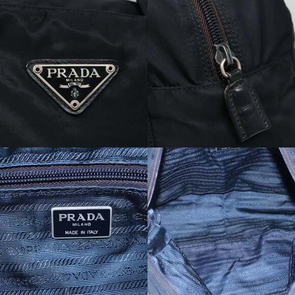 PRADA Hand Bag Nylon Navy Silver - Picture 11 of 12